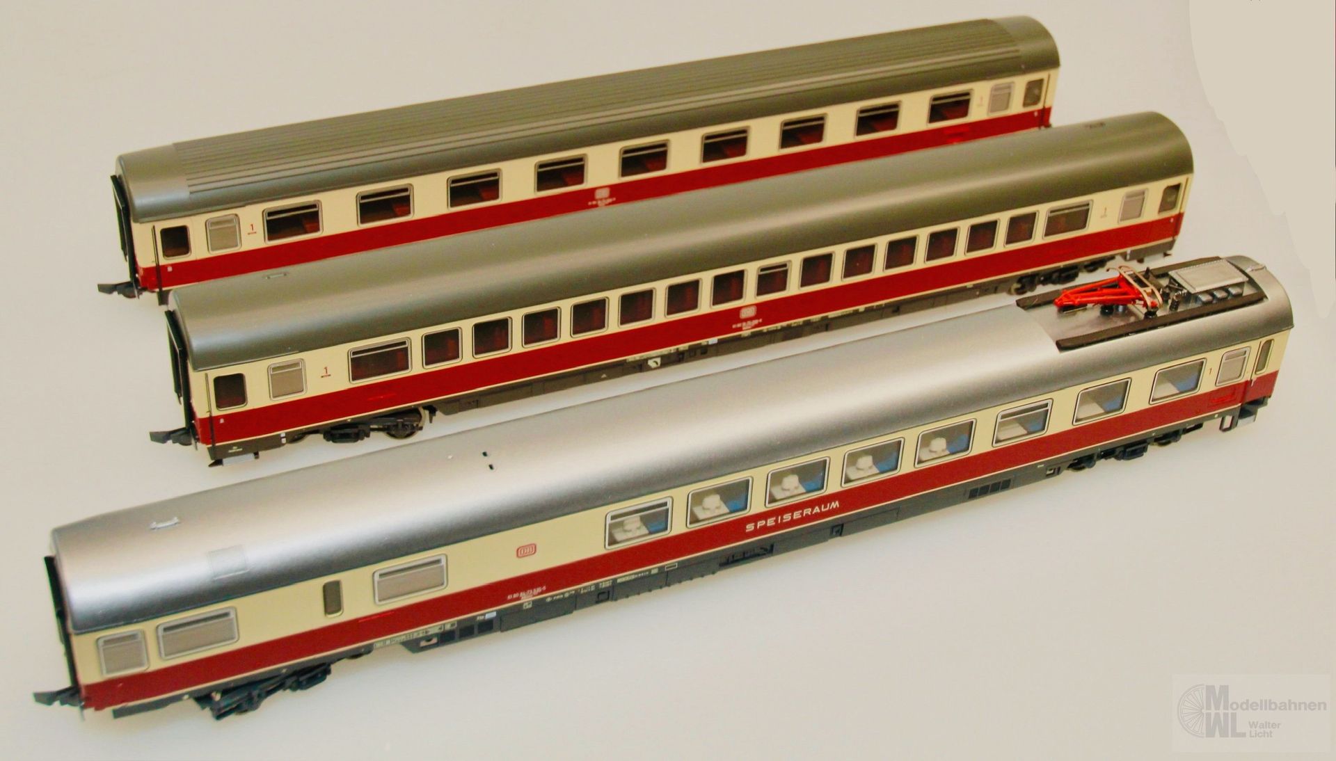 Roco 44117 - Roco - Personenwagen Set DB TEE-Reisezug 3.tlg. weinrot/beige H0/GL